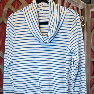 LL Bean Women's Pima Striped Cotton Tee, Long-Sleeve Cowlneck